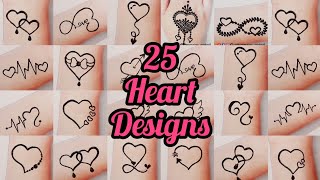 25 Most Attractive Love Heart Tattoos  Love Mehndi Tattoo  Heart Mehndi Tattoo hennabyhumaira [upl. by Sapphire947]