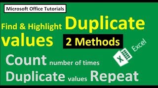 How to find Duplicates in excel 2 Methods [upl. by Medlin]