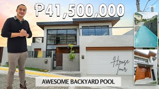 House Tour QCF41  Modern Tropical with stunning backyard pool  Filinvest 2 Quezon City [upl. by Dasi]