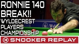 Ronnie OSullivan BRILLIANT 140 Break at the Wyldecrest Players Championship  Round Two [upl. by Aninotna]