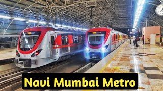 Navi Mumbai Metro Trains at Kharghar Village Metro Station [upl. by Linzer144]