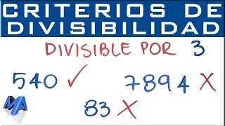 Criterio divisibilidad por 3  Cuándo un número es divisible por 3 [upl. by Charles]