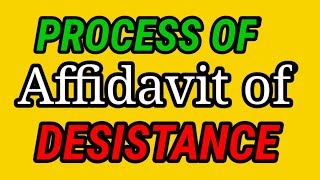 Paano MAG Process NG AFFIDAVIT OF DESISTANCE [upl. by Orpheus621]