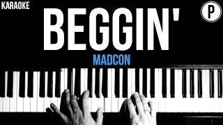 Madcon  Beggin Karaoke SLOWER Acoustic Piano Instrumental [upl. by Jenn356]