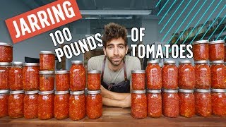 Canning 100 Pounds of Tomatoes with an Italian Pro Cook [upl. by Llieno]