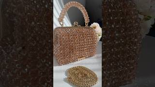 Moon Bag in Champagne ✨dazzling golden charm beadbag tutorial handmade [upl. by Aikram306]