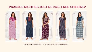 Pranjul Nighties New collection 🤩🥳 cottonnighties pranjul freeshipping [upl. by Smart]