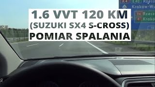 Suzuki SX4 SCross 4WD 16 VVT 120 KM  pomiar spalania [upl. by Roche]