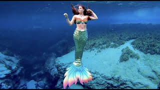 BEAUTIFUL MERMAID SWIMMING IN CRYSTAL CLEAR WATER [upl. by Erdnua]