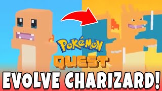 How To Evolve Charizard in Pokemon Quest Evolving Charmeleon and Charizard For Quest Pokedex [upl. by Llesirg]