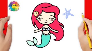 How To Draw Ariel The Little Mermaid 🧜‍♀️ [upl. by Gunilla386]