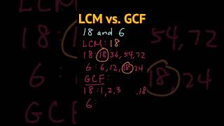 Least Common Multiple and Greatest Common Factor shorts [upl. by Ydor]