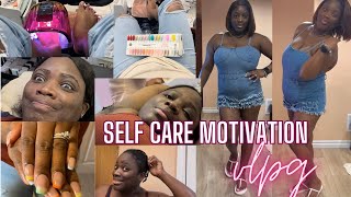 VLOG💆🏾‍♀️💅🏾 MOTIVATIONAL SELF CARE DAY💅🏾💆🏾‍♀️ WAX PEDI HAIR amp NAILS  DIY TrevannaShantia [upl. by Eyak]