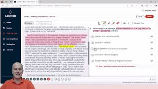 Finding a Specific Purpose in a LSAT Passage Using LawHub Reading Comprehension Drill Set 3 [upl. by Nicolle597]