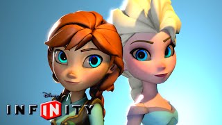 FROZEN MOVIE GAME DISNEY INFINITY WORLD ANNA FROZEN AND SVEN ELSAS CASTLE [upl. by Etnovahs]