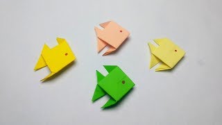 Paper small fish how to fold  Origami fish easy and fast  Origami sea animals instructions [upl. by Raskind457]