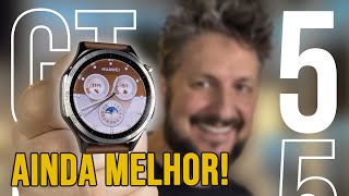 Huawei Watch GT 5 smartwatch bonito e estiloso traz sensores aprimorados [upl. by Asilej776]