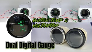 B02R52TVBS Dual Digital Gauge Water Temperature amp Voltmeter  RICO Instrument [upl. by Fedak]