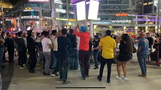 Indians dance at the Eaton Centre Dundas Square Toronto Ontario Canada [upl. by Jeremiah]