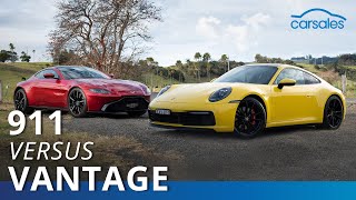 2019 Aston Martin Vantage v Porsche 911 Comparison Test carsales [upl. by Firestone]