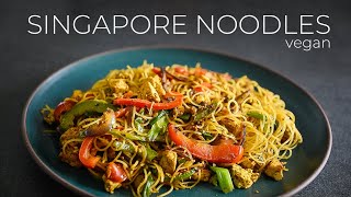 Vegetarian Singapore Noodles Recipe  Cantonese Curry Rice Noodles 星洲炒米粉 [upl. by Baruch414]