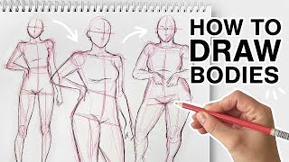 HOW TO DRAW BODIES Different Body Types Drawing Tutorial [upl. by Atinehc]