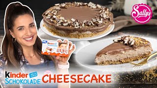 No Bake Kinderschokolade Cheesecake  Schokoriegel Käsekuchen [upl. by Harbird]