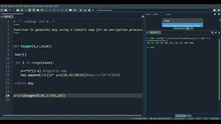 How to generate a secret key with chaos for encryption Part 2  Code in Python  Logistic map [upl. by Attenrad]