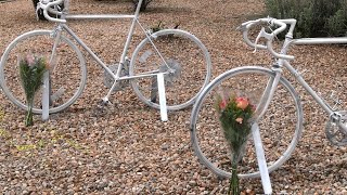 Ghost Bikes placed where bicyclists killed in Washington City [upl. by Eisor]