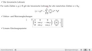 Mathematische Formeln mit Word Matrizen und Gleichungssysteme [upl. by Ladd184]