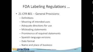 15327FDA Medical Device Regulations  Labeling Requirements [upl. by Hutson]