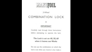 Instruction Manual For Chubb MK4 Manifoil 3 Wheel Combination Lock [upl. by Vivie564]