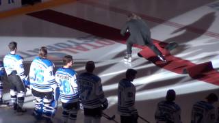 Mark Donnelly Trips Over Carpet at Penticton VEES Game 10314 [upl. by Dietz]