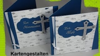 25 Video  Karte zur Kommunion  Taufe  Konfirmation basteln cardmaking [upl. by Eizdnil]