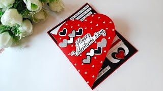 DIY Handmade Valentines Day Greeting Card  Beautiful Greeting Card Ideas for Boyfriend  Tutorial [upl. by Fiorenze835]