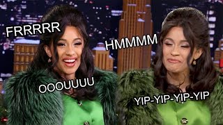 Cardi B keeps making weird sounds with Jimmy Fallon [upl. by Labana]