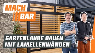 Gartenlaube selber bauen mit Lamellenwänden – in modularer Bauweise  OBI [upl. by Steve780]