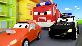 Der Streifenwagen in Autopolis  Franks Geburtstagsparty  Autopolis 🚒 Cartoons für Kinder 🚓 [upl. by Ermin]