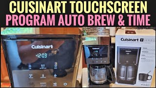 HOW TO PROGRAM AUTO BREW Cuisinart 14 Cup Touchscreen Coffee Maker DCCT20 SET TIME [upl. by Aenitsirhc]