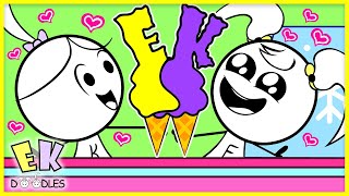 Pretend Play Ice Cream Surprise with EK Doodles Animation for Kids [upl. by Launce]