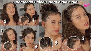 6 penteados fáceis para o dia a dia🫶🏼💕 [upl. by Quiteris]