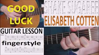 SHAKE SUGAREE  ELISABETH COTTEN fingerstyle GUITAR LESSON [upl. by Aneled37]