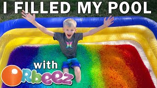 Filled My Pool with 10 MILLION Orbeez in Rainbow Order [upl. by Eanad480]