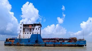 PaturiaDaulatdia Ferry Ghat In Bangladesh Manikganj  Bus Unloading [upl. by Gunthar236]