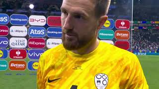 Jan Oblaks interview after the game vs Portugal 02072024 [upl. by Sumahs]