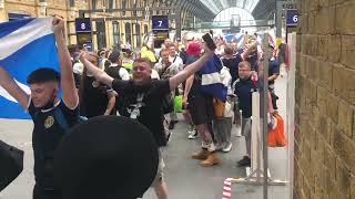 Scotland fans arriving in Kings Cross London earlier [upl. by Retrac123]