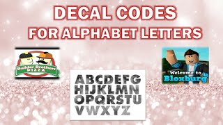 Decal Codes for Alphabet Letters  ROBLOX [upl. by Attenej]