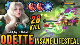 28 Kills Best Odette One Shot LifeSteal Build and Emblem  Build Top 1 Global Odette  MLBB [upl. by Cheyne820]