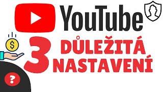 3 DŮLEŽITÉ NASTAVENÍ NA YOUTUBE  Návod  YouTube  MOBIL [upl. by Rehpotsirh]