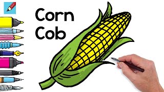 How to Draw a Corn Cob Real Easy Peasy [upl. by Sukhum]